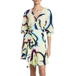 A.L.C. Enzo Multicolor Wrap Dress Belted Size 6 NWT